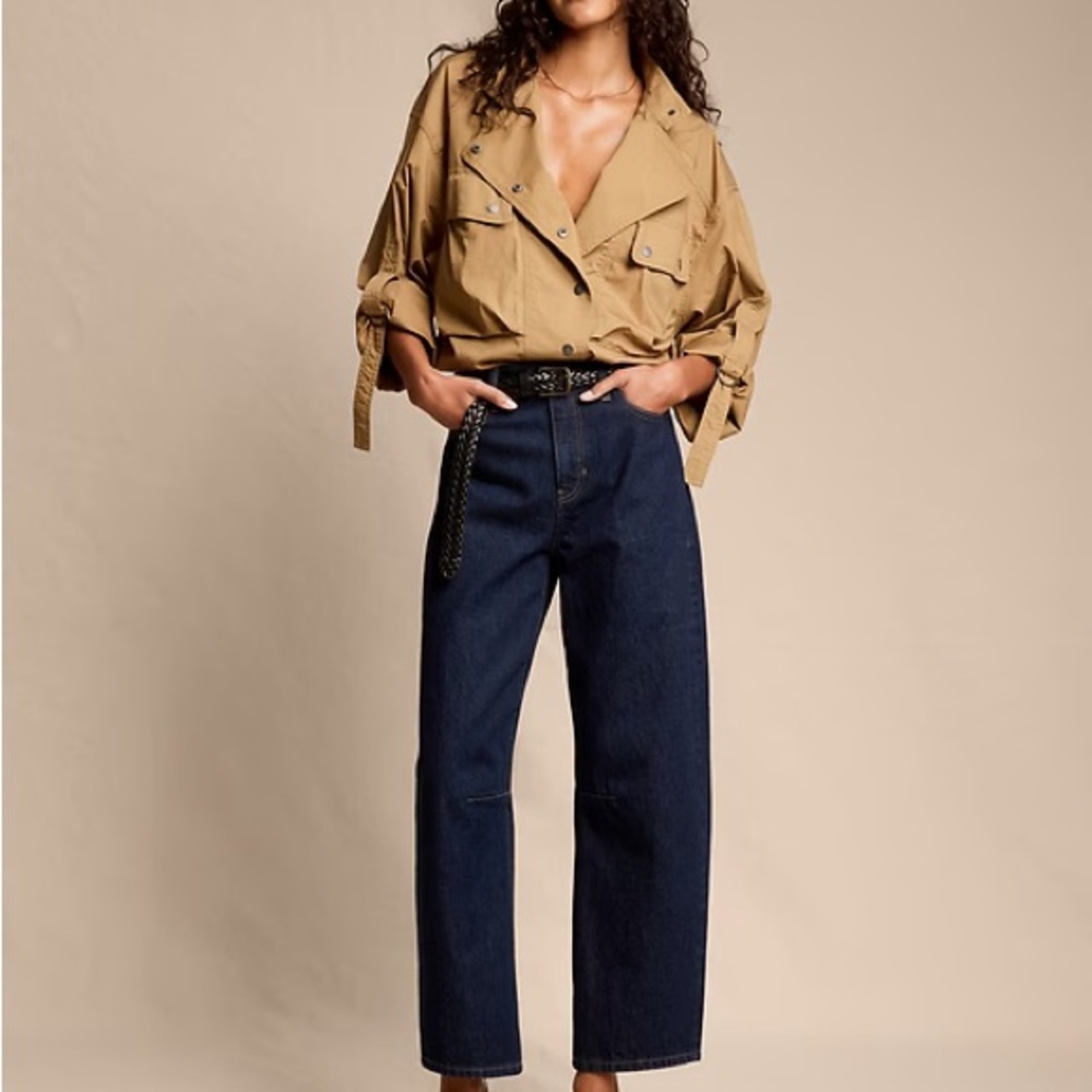 Banana Republic Dark Blue Ankle Barrell High Rise Jeans